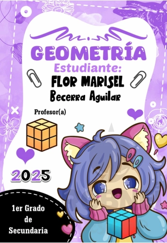 Anime Kawaii Geometria Caratula Lila